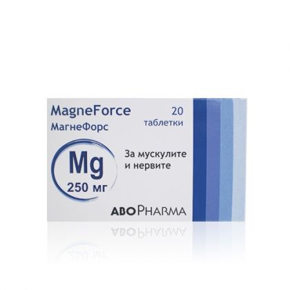AboPharma Magneforce / Магнефорс магнезиеви таблетки за мускулите и нервите 250mg 20табл