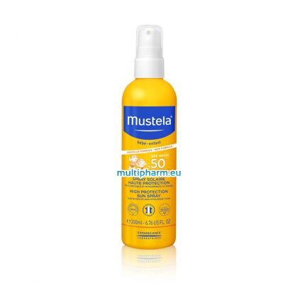 Mustela / Мустела слънцезащитен спрей за деца SPF50+ 200ml